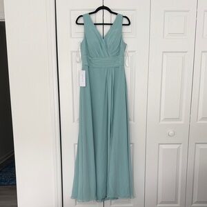 Azazie Seafoam Green Chiffon Maxi Dress